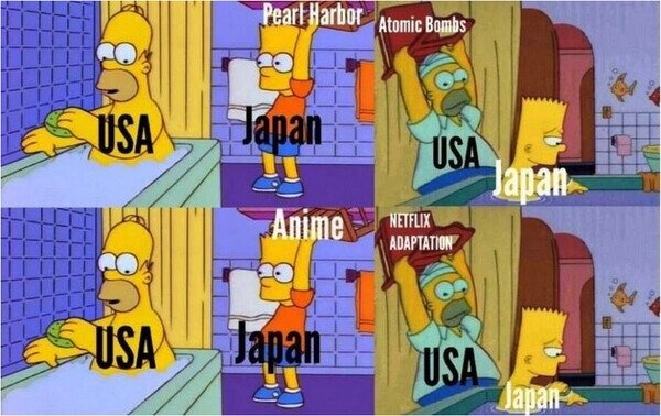 Meme de los Simpsons de los USA VS JAPON
