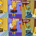 Meme de los Simpsons de los USA VS JAPON