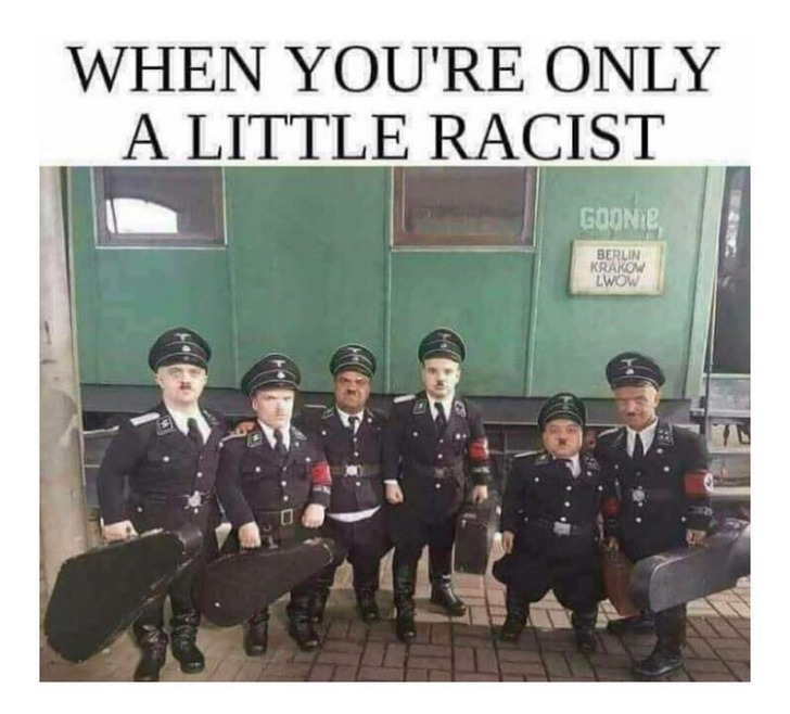 When you're only a little racist - meme