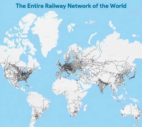 The enitre railway network on the world - meme