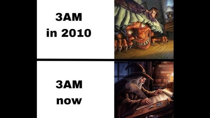 3am in 2010 vs now - meme