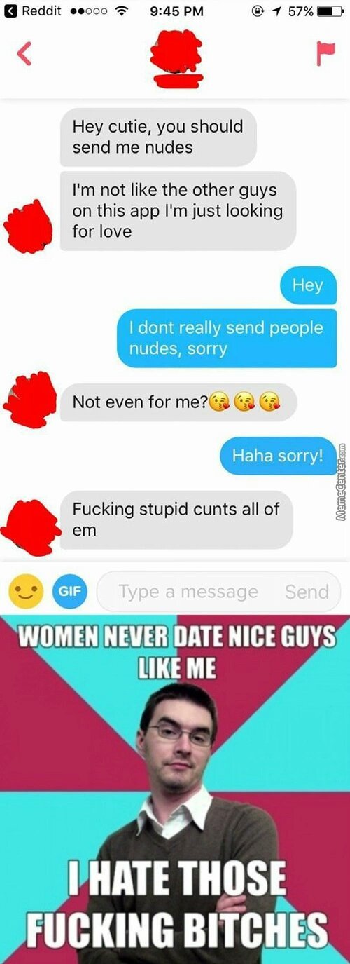 Women never date nice guys - meme