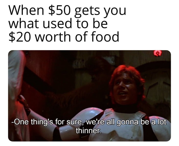 Loosing weight due to the prices rise - meme