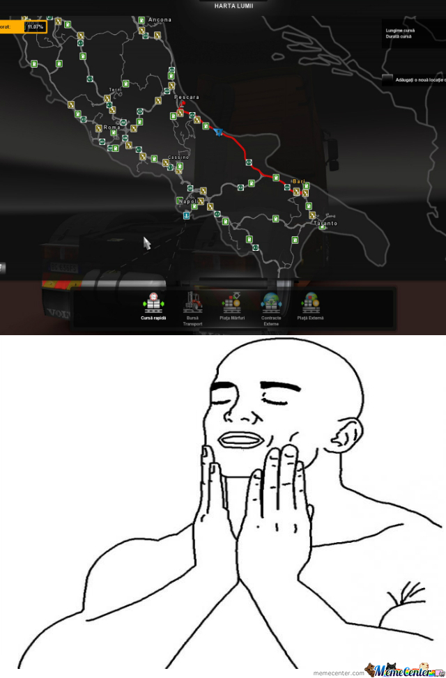 When you have a straight route - meme