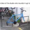 The bike of the dude who rounds pi up to 4