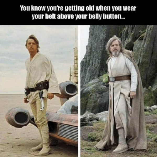 Wearing the belt above your belly - meme