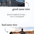 Good vs Bad razor wire