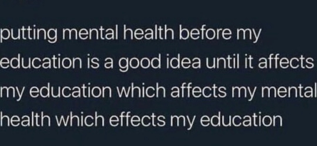 mental health vs school loop got me like - meme