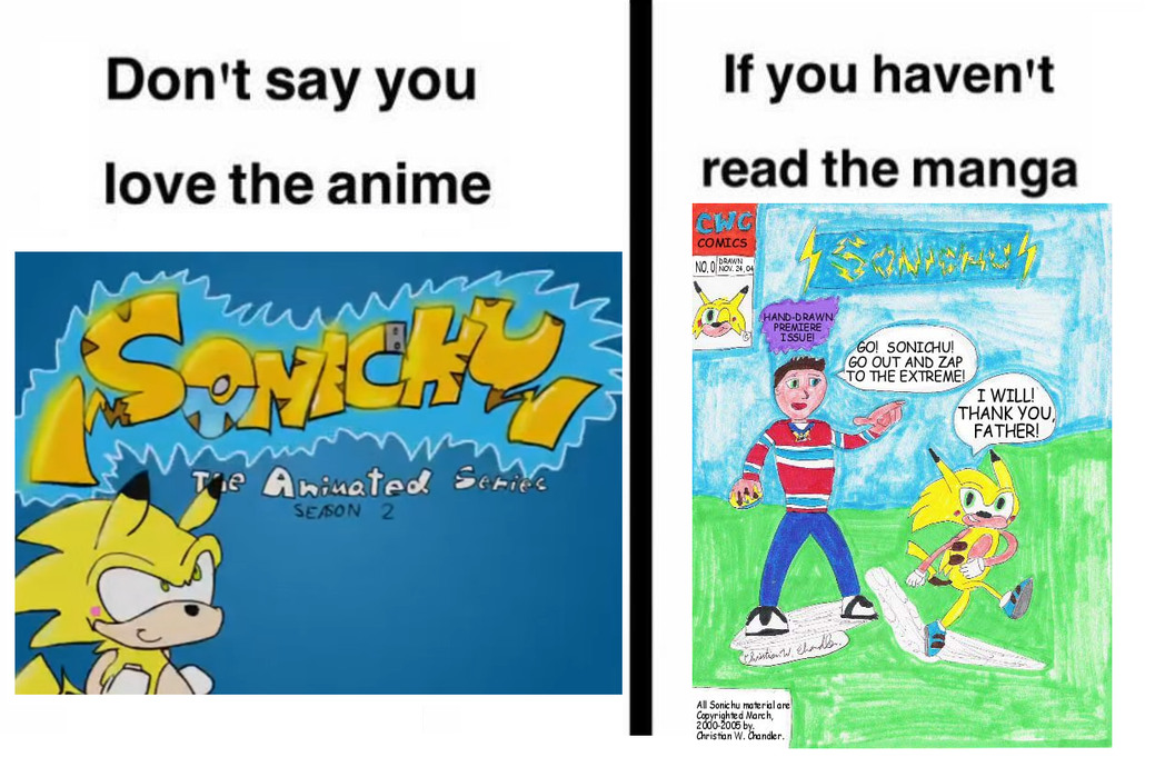 Don't you dare call yourself a real fan of you haven't read the manga! - meme