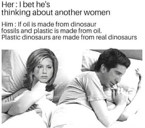Plastic dinosaurs are made from real dinosaurs - meme
