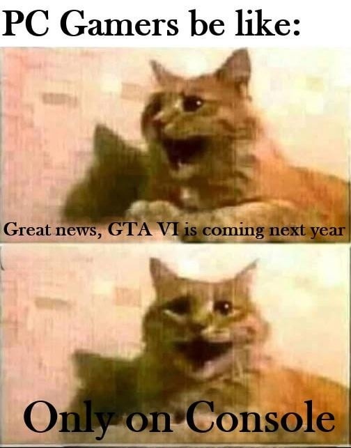 GTA 6 coming next year! PC gamers: but not for you - meme