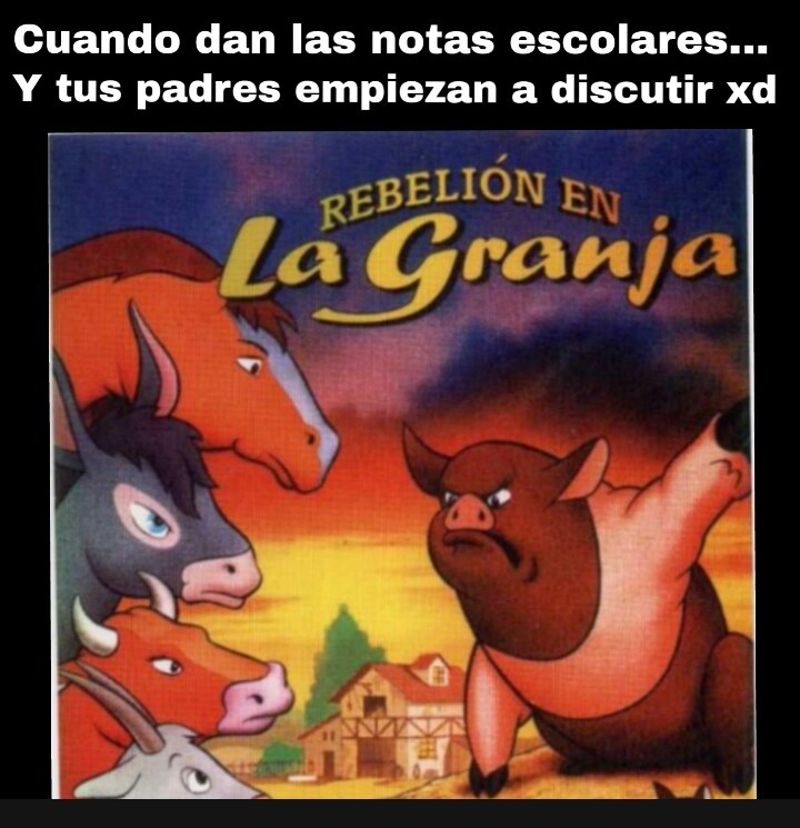 A ver si se pone de moda la plantilla rebelion en la granja xdxdxd - meme