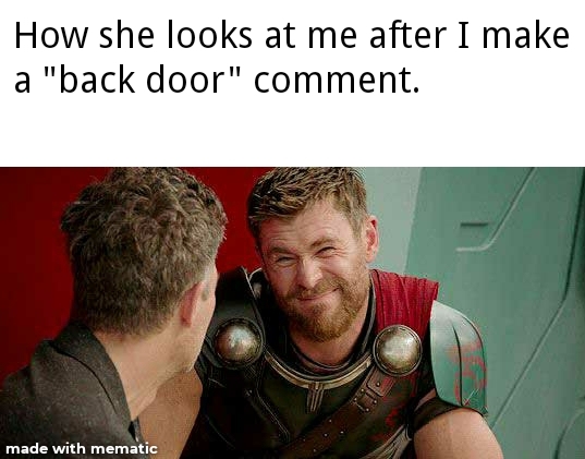 Back door = anus - meme