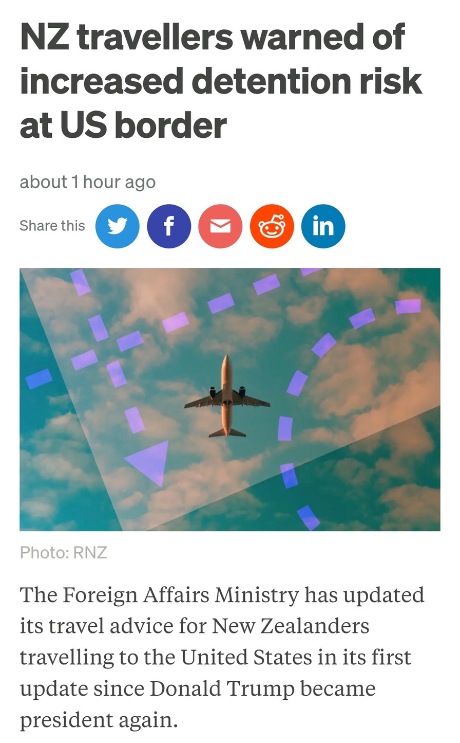 NZ travelers getting flagged like it's customs battle royale - meme