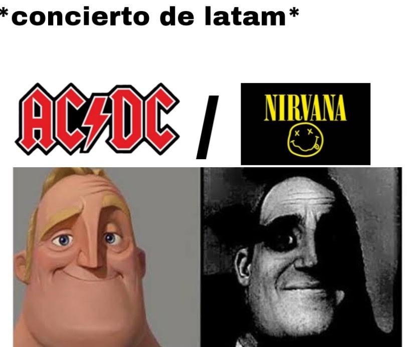 contexto: el concierto de nirvana en argentina kurt cobain se queria suicid1r y hico pico el escenario XD - meme