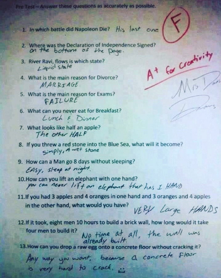 I need to do this on a test - meme