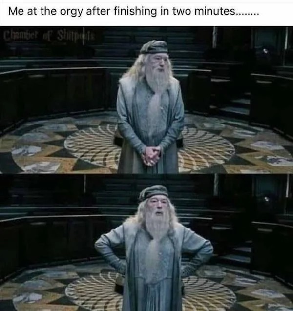Dark humor meme with Dumbledore