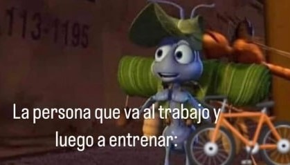 Trabajo y entreno seguido - meme