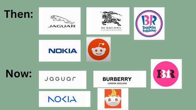 Brand logos before and after - meme