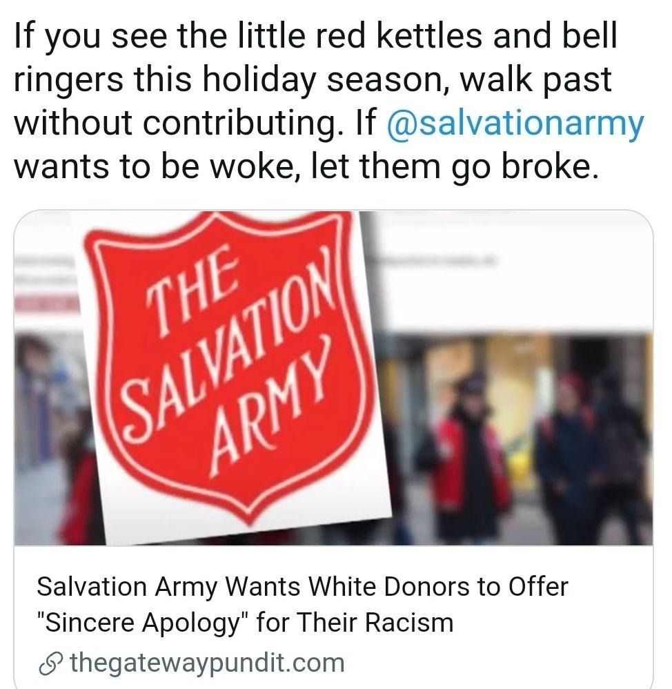 Many are boycotting woke Salvation Army. I'LL RING YOUR FUCKING BELL SANTA - meme