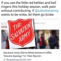 Many are boycotting woke Salvation Army. I'LL RING YOUR FUCKING BELL SANTA
