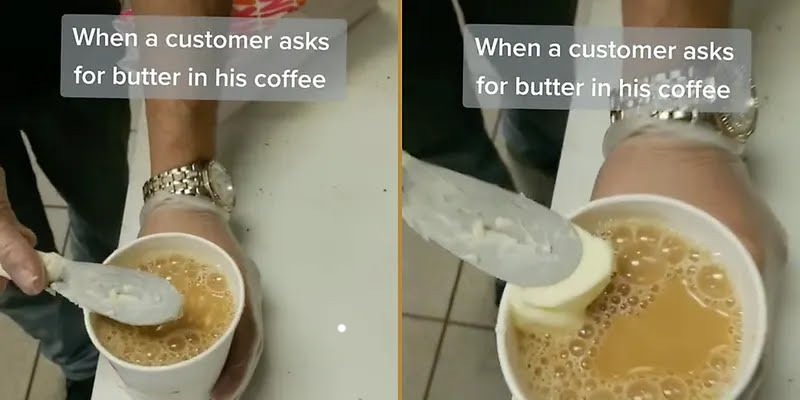 Would you like anything in your coffee?  Sugar, butter, milk, slot of flavor syrup? - meme