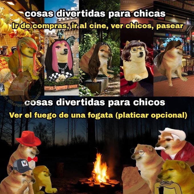 Planes de chicas vs planes de chicos - meme