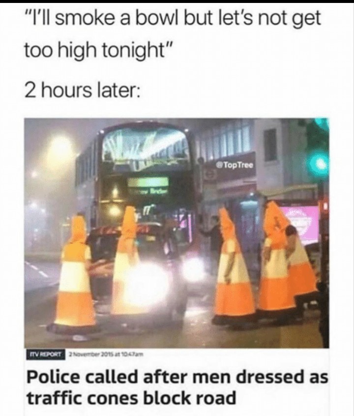 Traffic cones - meme