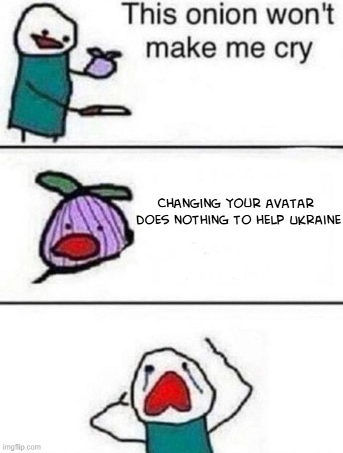 Changing your avatar does nothing to help Ukraine - meme