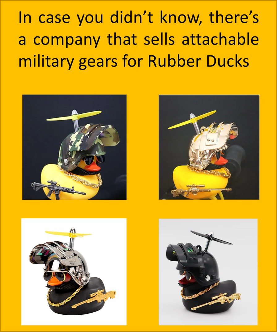 Rubber Ducks now have military gear - meme
