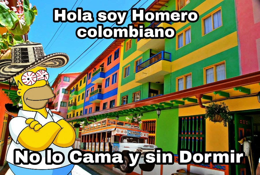 Hola soy Homero colombiano No lo cama y sin dormir - meme