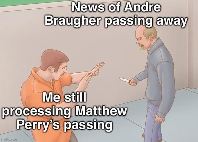 News of Andre Braugher passing away - meme