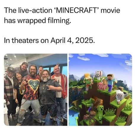 Minecraft live action movie - meme