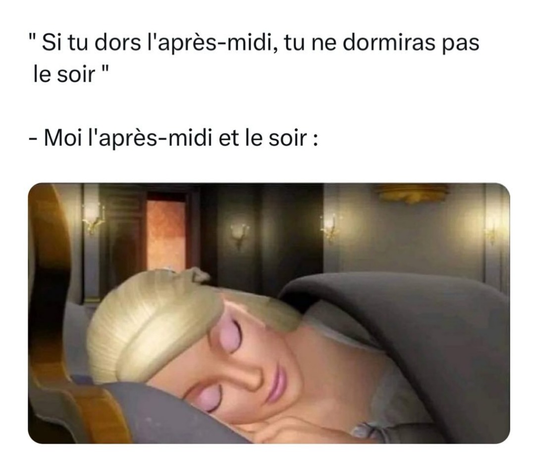 "J'ai déjà dormi et je dors avec vous" - meme