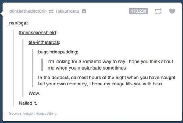 Romantic way to say think of me when you're alone? Nailed it - meme