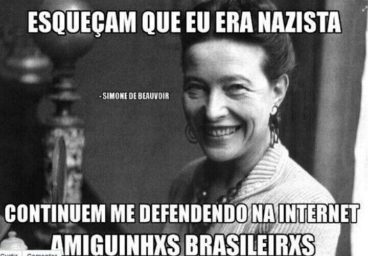 Simone Beauvoir, a líder das feministas - meme