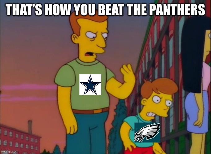 Cowboys vs Panthers game meme