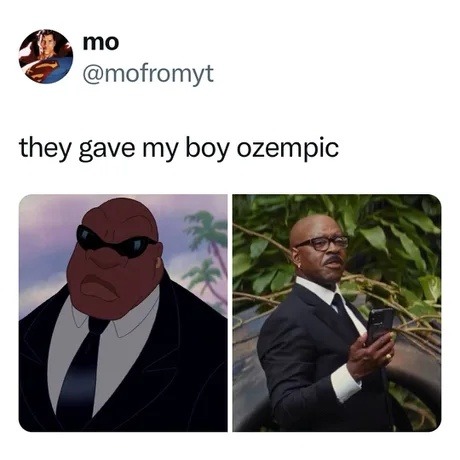 Gave my boy Ozempic and now he’s built like a glitch - meme