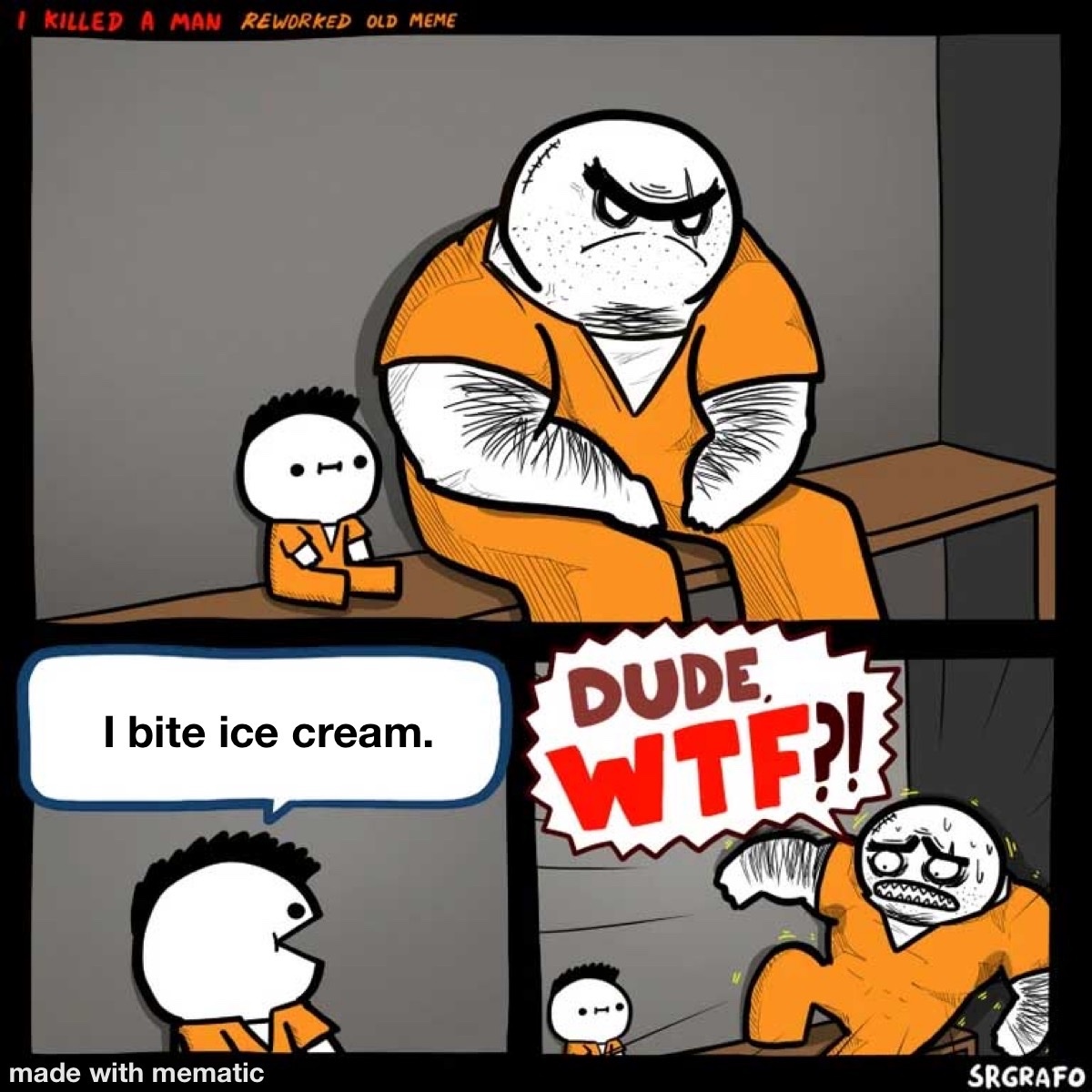 I bite ice cream - meme