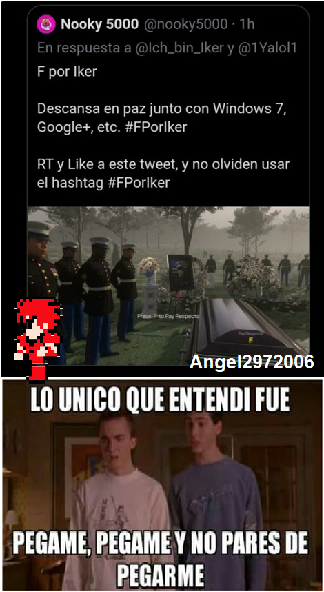Aquí les dejo el link de lo que le pasó a Iker: https://twitter.com/Ich_bin_Iker/status/1318786431423254530 - meme