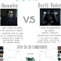 Damas y Caballeros, demos por iniciado el torneo: Guasón vs Darth Vader, ¡Voten por su favorito!.