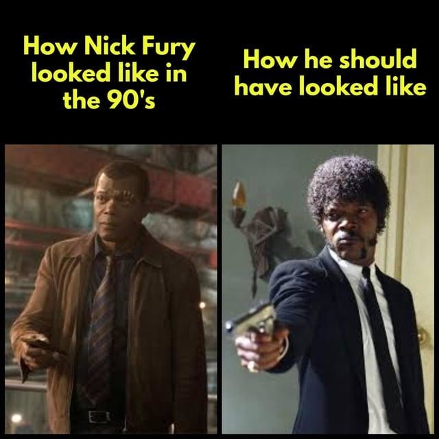 Nick Fury if the 90s had casting rights and no budget - meme