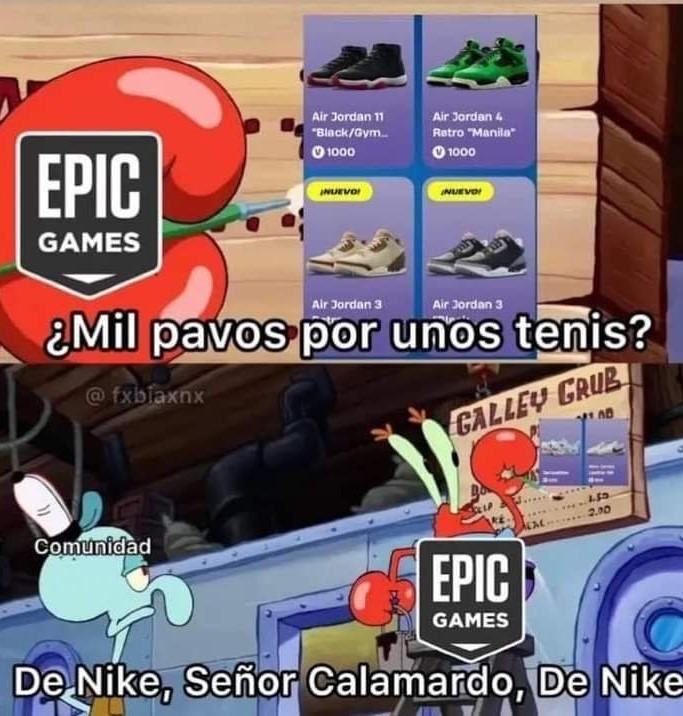 Meme de las zapatillas de fornite