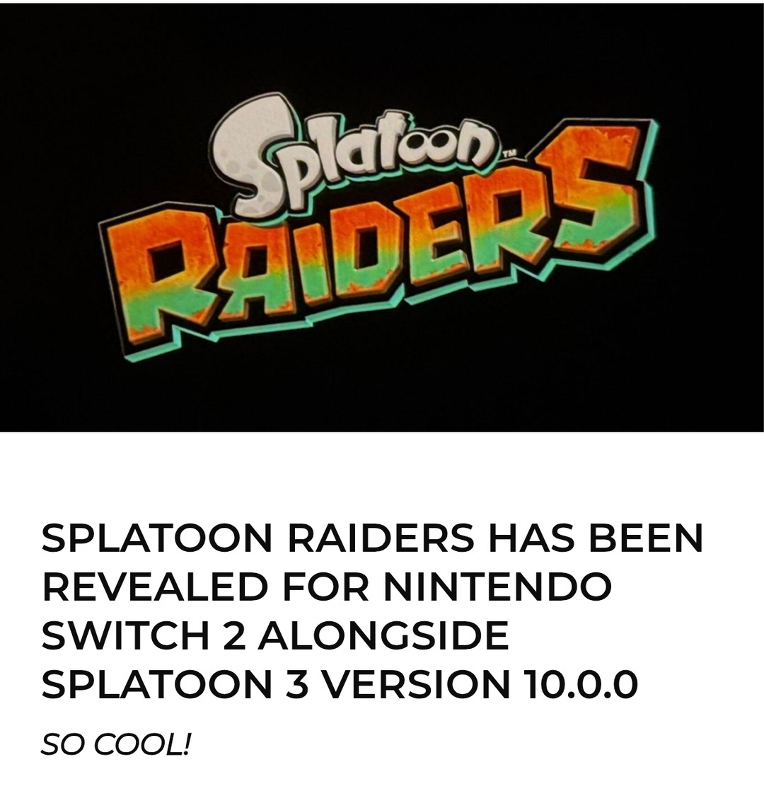 Splatoon Raiders revealed for Switch 2 and it’s wild - meme