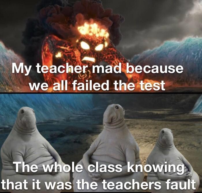 Literally every college professor - meme
