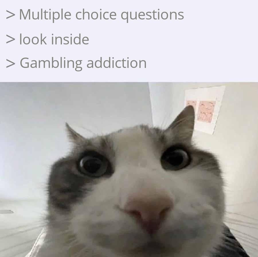 Gambling in the test - meme