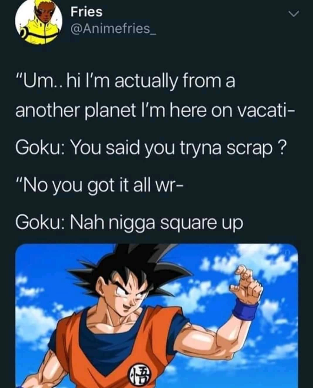 Goku the Legendary Warrior - meme