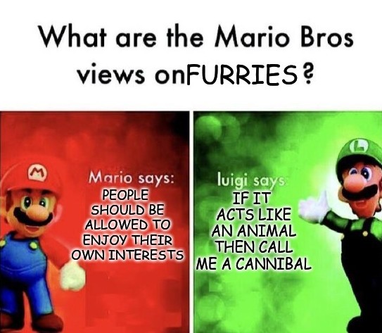 Mario Bros Furries - meme