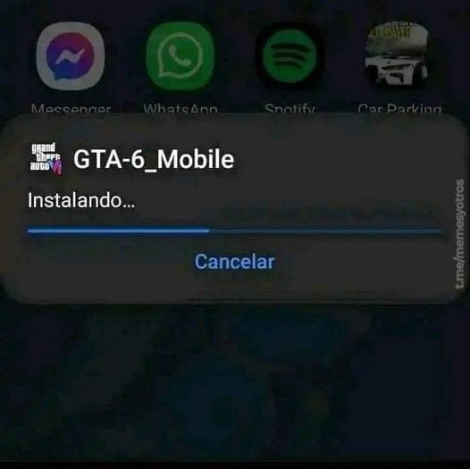 Instalando el GTA 6 para celular envidiosos - meme