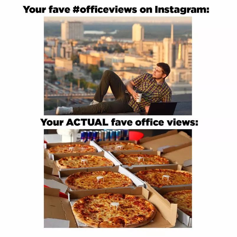 Office pizza party - meme